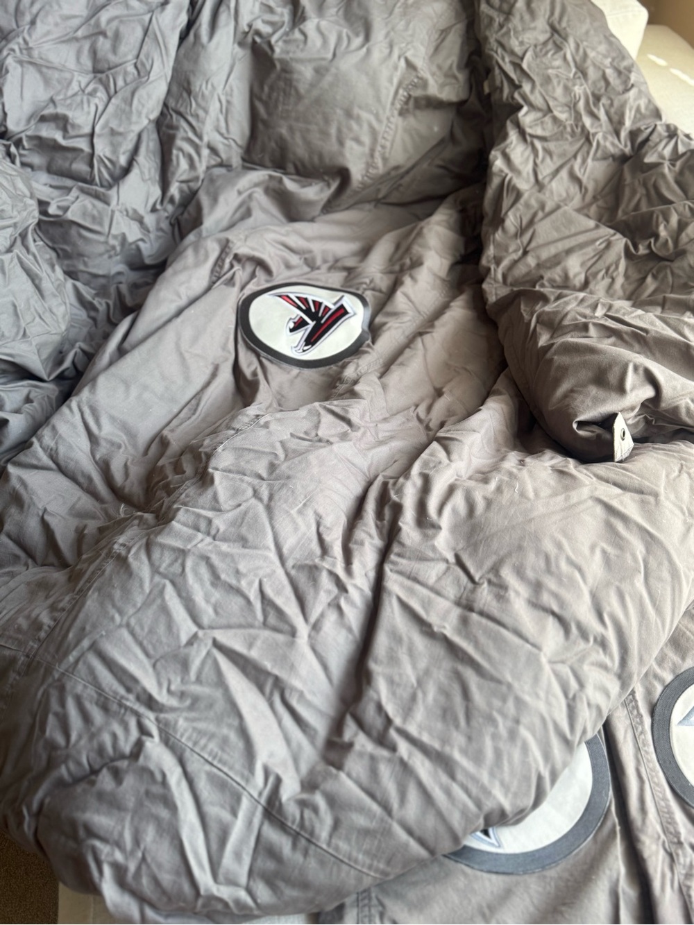 Pottery Barn NFL Duvet Cover Pillow Sham Down incert Set Full Queen Grey